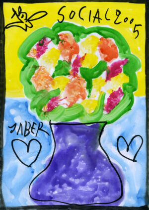 Fleurs dans un vase bleu – JABER