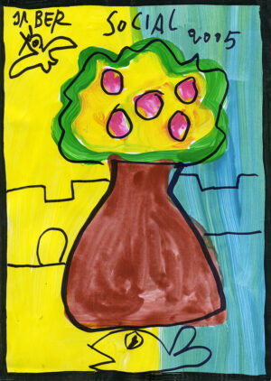 Fleurs roses dans un vase brun – JABER