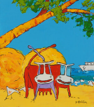 Les 2 vaches à la plage – HERBILLON Denis