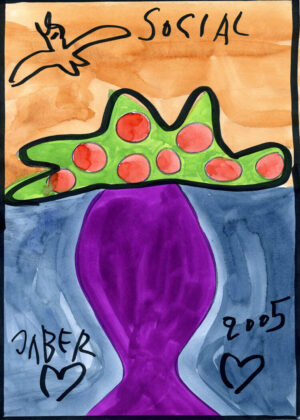 Fleurs rouges dans un vase violet – JABER