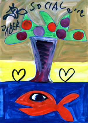 Fleurs violettes et rouges dans un vase violet – JABER